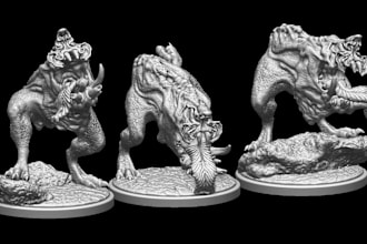 custom dnd mini creature model design for 3d printing, miniature stl from art