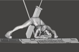 3d zbrush sculpture,miniatures character,action figure,3d printing,nsfw sculpt