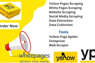 do web scraping, yellow pages scraping, and website scraping