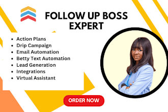 setup follow up boss, lofty, lofty crm smart plan fub action plan integration va