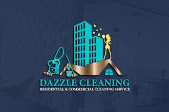 design clean house commercial pressure wash and cleaning service logo