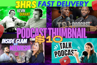 provide professional podcast thumbnails and youtube covers