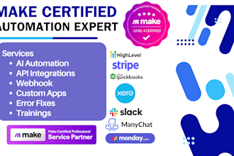 set up or fix your make com integromat API automation  make com expert
