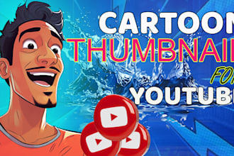 draw cartoon youtube thumbnail in any style