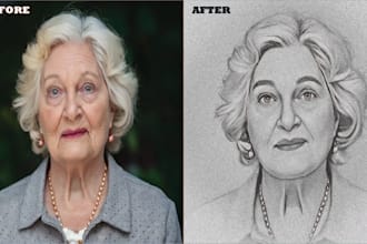 do pencil portrait, pencil sketch or any pencil drawing