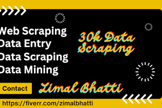 do web scraping, data entry, data mining, data scraping