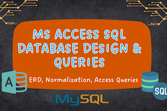 do sql database design, query, erd, normalization and access queries