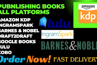 publishing book on amazon, ingramspark , lulu, book formating, kindle publishing