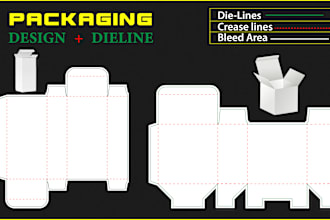 create die cut or die line for box packaging design