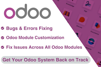 fix odoo bugs, errors, and customize odoo modules