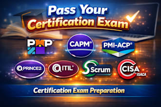 help you pass pmp, capm, pmi acp, prince2, itil, scrum and cisa certification