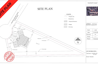 draw 2d site plan, plot plan, lot subdivision of your property for city permit