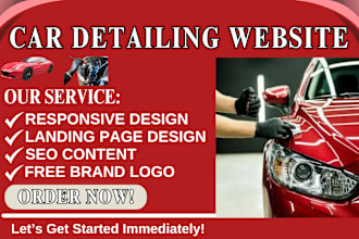 design car detailing website, car dealership website, car wash website