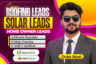 generate solar leads, roofing leads homeowner skip tracing leads