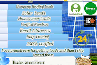 generate solar leads, roofing leads homeowner skip tracing leads