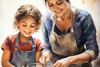 watercolor children storybook illustrations