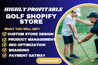 design lucrative golf website sport website accessories shopify golf store