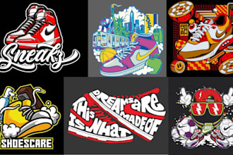 design a premium shoe brand or a sneaker store and a shoe vector logo