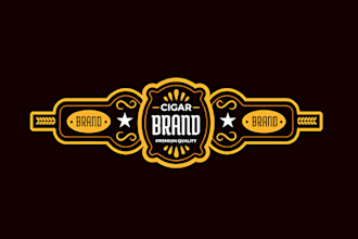 do modern cigar band, label and cigar box logo design
