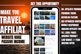 build automated travel affiliate marketing website to make money with autoblog