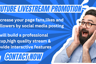 do youtube promotion,you tube livestream,live streaming,video promotion