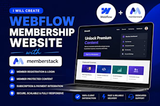 create webflow membership website with memberstack