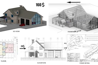 do all architecture designs, floor plan, house plan in revit or cad