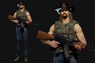 blender model, animate game character, arkit game asset, 3d skinning,ue5 ue4 rig
