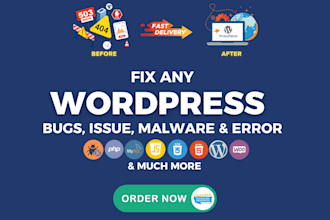 fix and debug wordpress errors, remove malware and issues