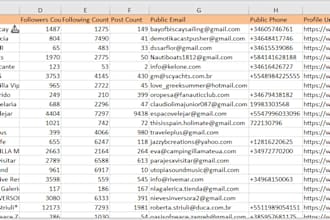 do followers and followings data extraction from instaa