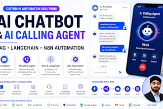 build custom ai chatbot, calling agent, saas, rag, langchain, automation n8n