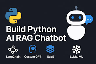 build python ai rag web chatbot with langchain custom gpt agents, saas, llms, ml