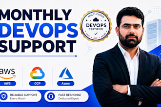 provide monthly devops support for AWS, gcp, and azure