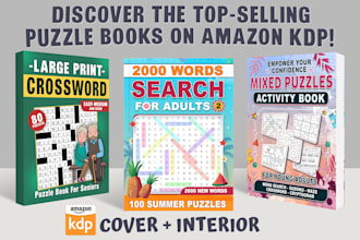 create activity puzzle book for amazon KDP word search sudoku crossword and more