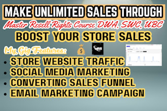 promote master resell right dwa courses  sales funnel email marketing campaign