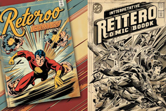 draw retro vintage comics vintage comics book cover vintage poster vintage hero
