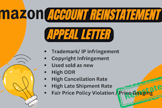 write amazon reinstatement appeal letter plan of action
