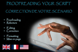 proofread, edit and format your script or screenplay