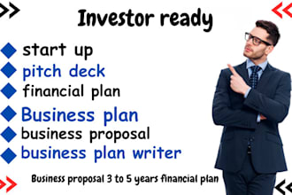 prepare an investor ready business plan and financial model