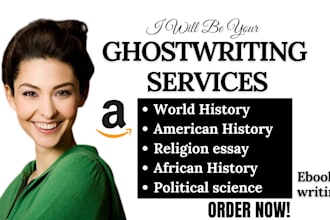 ghostwrite 30k words memoir history religion political science biography ebook