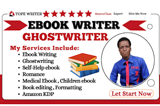 be your ebook writer, ghostwriter, self help, marriage ebook, children ebook