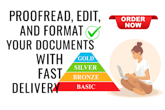 proofread,  edit, and format your documents with fast delivery