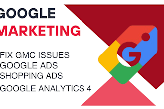 setup, manage google ads campaign adwords PPC ads shopping ads or fix gmc issues