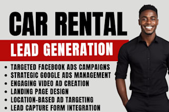 car rental leads car dealership leads facebook ads google ads car rental website