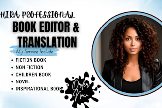 proofread, edit and translate your english book to german, spanish, and chinese