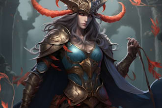 draw a fantasy character for dnd or similar