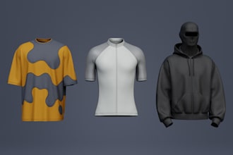 make 3d cloth models of sportswear cycling hoodies tshirts sweatshirts in clo3d