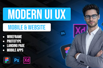 do figma design website, website ui ux, website mockup and mobile app ui ux