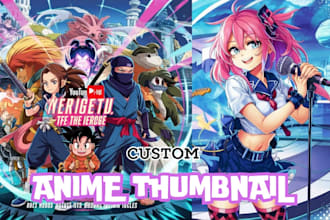 draw custom anime youtube thumbnail,