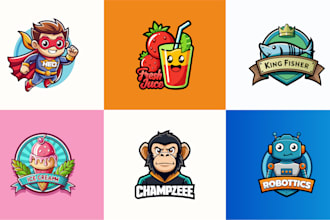 create pro mascot or cartoon character logo design